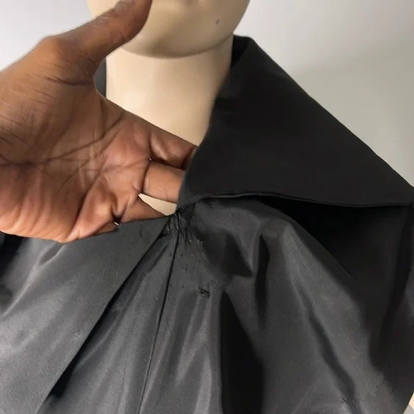 1950sBlack Taffeta Dress with Front Bow
